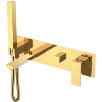 Смеситель для ванны Boheme Qubic 474-2-G Золото глянцевое — фото 1, Смесители