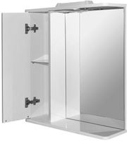 Зеркало со шкафом Mixline Этьен 65 L 534830 с подсветкой Белое — фото 2, Зеркальные шкафы в ванную