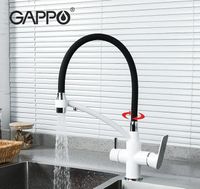 Смеситель для кухни Gappo G48 G4348 Белый Черный — фото 3, Смесители для кухни