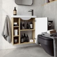 Товар: Корпус тумбы под раковину Aqwella Alba 60 R ALB0106RDD подвесной Дуб Давос - фото 8 Корпус тумбы под раковину Aqwella Alba 60 R ALB0106RDD подвесной Дуб Давос — фото 8, Мебель для ванной