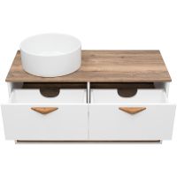 Тумба под раковину Brevita Bergen 105 BER-07105-19-01-2Я подвесная Белая матовая Дуб Галифакс олово — фото 7, Мебель для ванной