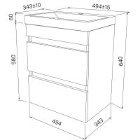 Тумба с раковиной Iddis Zodiac 50 ZOD5AB0i95K подвесная Белая матовая Дерево — фото 8, Тумбы с раковиной