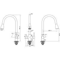 Смеситель для кухни Paulmark Lange La214212-431 Белый матовый — фото 12, Смесители для кухни