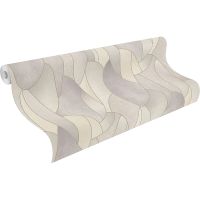 Обои RASCH Vitrage 974829 Винил на флизелине (1,06*10,05) Бежевый/Серый, Геометрия — фото 2, Обои для стен