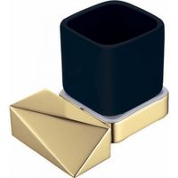 Стакан для зубных щеток Boheme New Venturo 10314-G-B Золото, Черный — фото 1, Мыльницы