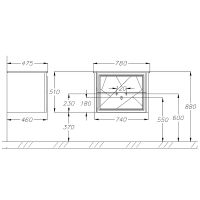 Тумба под раковину Opadiris Луиджи 80 00-00006179 подвесная Белая матовая — фото 8, Мебель для ванной
