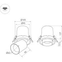 Товар: Встраиваемый светильник Arlight Pull 031364 Белый Черный - фото 8 Встраиваемый светильник Arlight Pull 031364 Белый Черный — фото 8, Точечные светильники