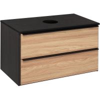 Тумба под раковину Runo Мальта 85 00-00001099 Дуб Черная — фото 1, Тумбы под раковину