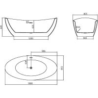 Акриловая ванна Grossman Galaxy 180х85 GR-1402 без гидромассажа — фото 8, Акриловые ванны