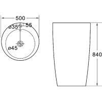 Товар: Раковина SantiLine 50 SL-4004 Белая - фото 2 Раковина SantiLine 50 SL-4004 Белая — фото 2, Раковины напольные