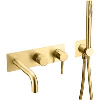 Смеситель для ванны Boheme Uno 464-3-G Золото — фото 1, Смесители