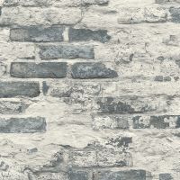 Обои Grandeco Asperia A 58102 Винил на флизелине (0,53*10,05) Белый/Серый, Кирпич — фото 1, Обои для стен