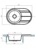 Товар: Кухонная мойка Aquaton Амира 78 1A712932AI250 Серый шелк - фото 3 Кухонная мойка Aquaton Амира 78 1A712932AI250 Серый шелк — фото 3, Кухонные мойки
