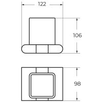 Стакан для зубных щеток Art&Max Platino AM-E-3968-MB Черный матовый — фото 2, Мыльницы