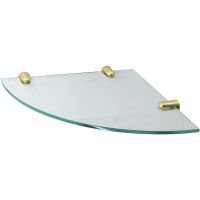Стеклянная полка WasserKRAFT K-533BRUSHED GOLD угловая Золото матовое — фото 1, Полки для ванной и душа