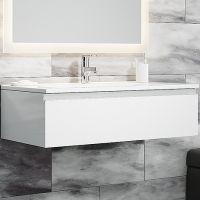 Тумба с раковиной SanVit Авеню-1 100 kavenu1100w подвесная Белая глянцевая — фото 1, Тумбы с раковиной