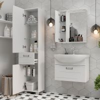 Зеркало со шкафом Volna Joli 70 L zsJOLI70.L-01 с подсветкой Белое — фото 7, Зеркальные шкафы в ванную