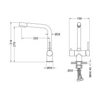 Смеситель для кухни Timo Saona 2396/03F Черный матовый — фото 5, Смесители для кухни