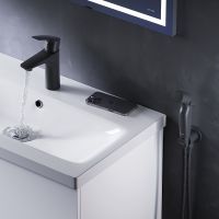 Смеситель для раковины AM.PM Gem с гигиеническим душем Черный матовый арт-F90A03022 — фото 11, Смесители для раковины