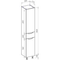 Товар: Шкаф пенал Bellezza Слим 30 L 4626502092426 Серый Натуральный дуб - фото 4 Шкаф пенал Bellezza Слим 30 L 4626502092426 Серый Натуральный дуб — фото 4, Мебель для ванной