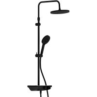 Душевая система Damixa Apollo 947760300 с термостатом Черная матовая — фото 1, Душевое оборудование. Душевая программа