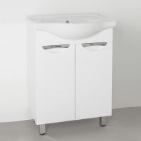 Тумба под раковину Style Line Жасмин 60 Белый глянец — фото 1, Мебель для ванной