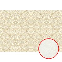 Фреска Ortograf Splendo 31741 Фактура флок FLK Флизелин (4*2,7) Белый/Золото, Дамаск — фото 1, Фрески