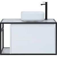 Тумба под раковину Aquanet Nova Lite Loft 90R 261651 подвесная Белый глянец — фото 3, Мебель для ванной