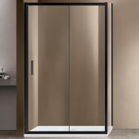 Душевой уголок Vincea Garda 120х90 VSR-1G9012CLB профиль Черный стекло прозрачное — фото 1, Прямоугольные душевые уголки