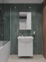 Тумба с раковиной Orange Лайт 60 LA-60TUW+GR Белый глянец — фото 5, Тумбы с раковиной