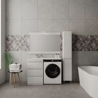 Тумба под раковину Style Line Даллас 110 Люкс Plus Белая арт-СС-00002369 — фото 2, Тумбы под раковину