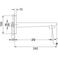 Излив для смесителя Omnires Hudson Z23CR Хром — фото 2, Комплектующие для душевого оборудования