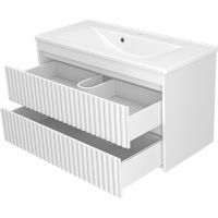 Товар: Тумба с раковиной Brevita Balaton 100 УТ000014503 подвесная Белая матовая - фото 4 Тумба с раковиной Brevita Balaton 100 УТ000014503 подвесная Белая матовая — фото 4, Мебель для ванной