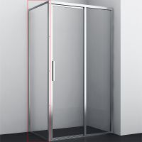 Душевая стенка WasserKRAFT Lopau 90 32S07-RP90 профиль Хром стекло прозрачное — фото 1, Боковые стенки