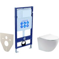 Комплект унитаза с инсталляцией Aquatek Европа SET AQUATEK ЕВРОПА cm с сиденьем Микролифт — фото 1, Комплекты унитаз + инсталляция