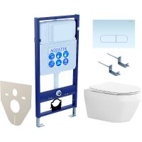 Комплект унитаза с инсталляцией Aquatek Set Aquatek Лея cm-013 4в1 с сиденьем Микролифт и Белой клавишей смыва — фото 1, Комплекты унитаз + инсталляция