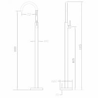 Смеситель для раковины Abber Wasser Kreis AF8141G Золото матовое — фото 6, Смесители напольные