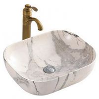 Раковина-чаша CeramaLux 50 K397G125 Белая Серая — фото 2, Раковины накладные