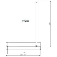 Душевая перегородка Vincea Walk-In HR 90 VSW-4HR900CGB профиль Черный матовый стекло тонированное — фото 5, Душевые перегородки