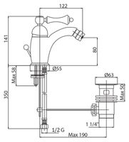 Смеситель для биде Cezares Margot MARGOT-BSM1-02-M Бронза — фото 2, Смесители