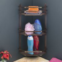 Полка корзина Tekno-tel ES076A угловая Бронза — фото 2, Полки для ванной и душа