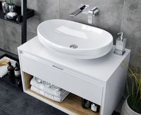 Товар: Тумба под раковину Excellent Tuto 80 MLEX.0102.800.WHBL подвесная Белый Дуб - фото 4 Тумба под раковину Excellent Tuto 80 MLEX.0102.800.WHBL подвесная Белый Дуб — фото 4, Мебель для ванной