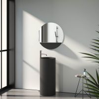 Зеркало Evoform Shadow d70 с металлической полочкой - Черный цвет арт-BY 0562 — фото 3, Зеркала в ванную комнату