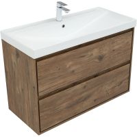 Тумба под раковину Aquanet Милан 100 336380 подвесная Дуб рустикальный — фото 4, Мебель для ванной