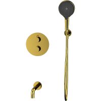 Смеситель для ванны Whitecross Y gold YSET10TOPGL с термостатом Золото — фото 2, Смесители
