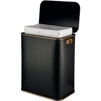Корзина для белья Geralis PBG-S Punto Черная, кант Золото, большая — фото 3, Корзины для белья
