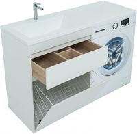 Тумба под раковину Aquanet Токио 130 239291 Белая — фото 6, Тумбы под раковину