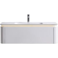 Тумба с раковиной Black&White Universe U925.1200 120 9251200 подвесная Milk white — фото 1, Мебель для ванной