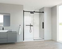 Душевая дверь Vincea Como Soft 150 VDS-1CS150CLB профиль Черный стекло прозрачное — фото 3, Душевые двери в нишу