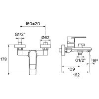 Смеситель для ванны Santek Арма WH5A10007C001 Хром — фото 10, Смеситель для ванны